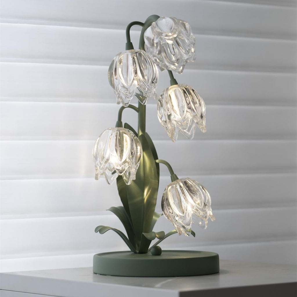 Contemporary Glass Table Lamp With USB Power for Living Room and Bedroom — Greenwich Home & Living