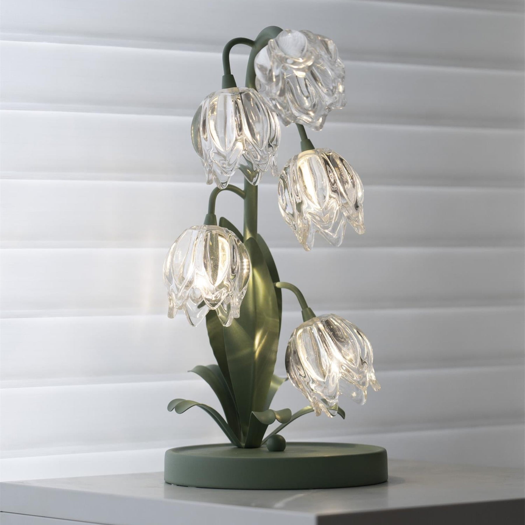 Contemporary Glass Table Lamp With USB Power for Living Room and Bedroom — Greenwich Home & Living