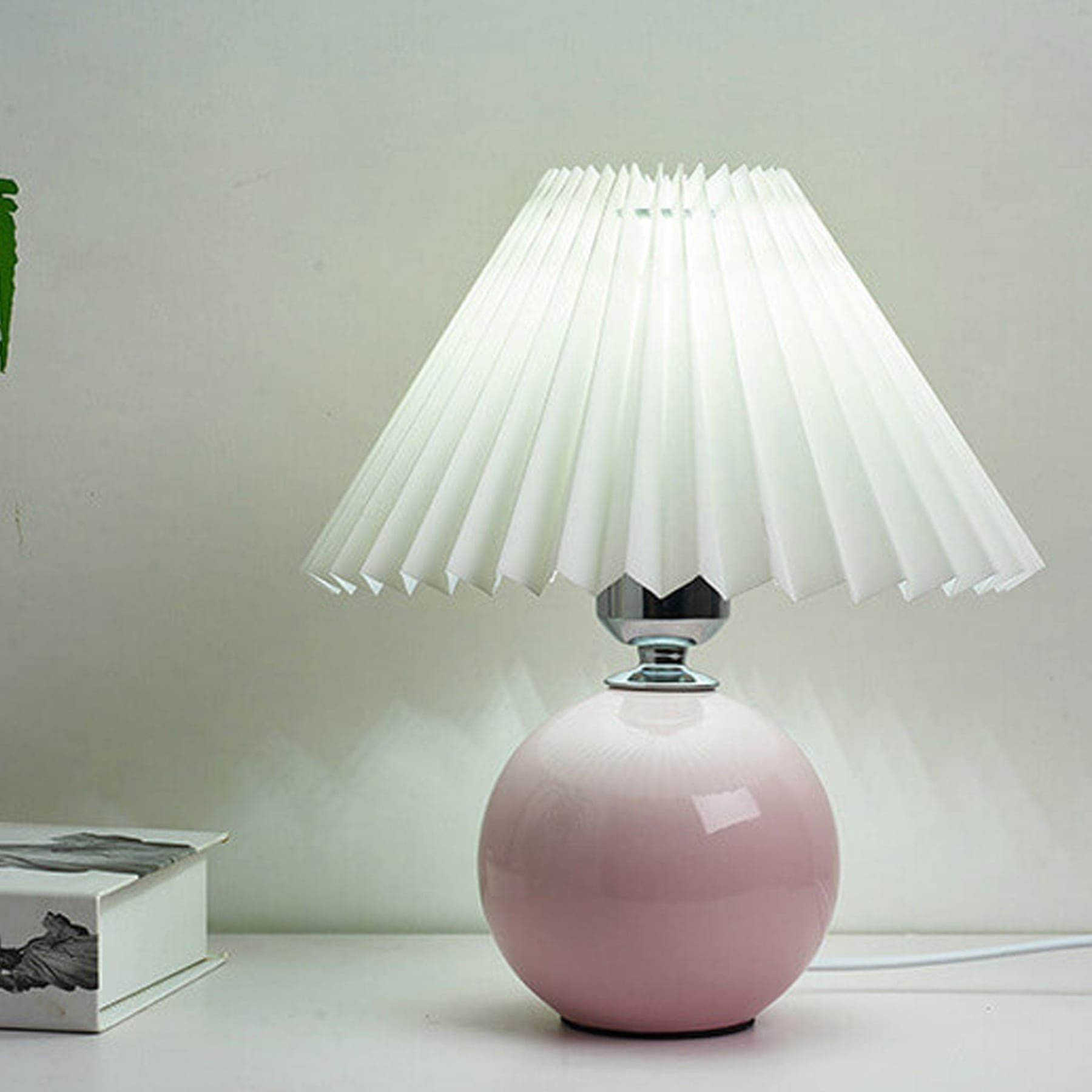 Contemporary Ceramic Table Lamp With Fabric Shade for Living Room — Greenwich Home & Living