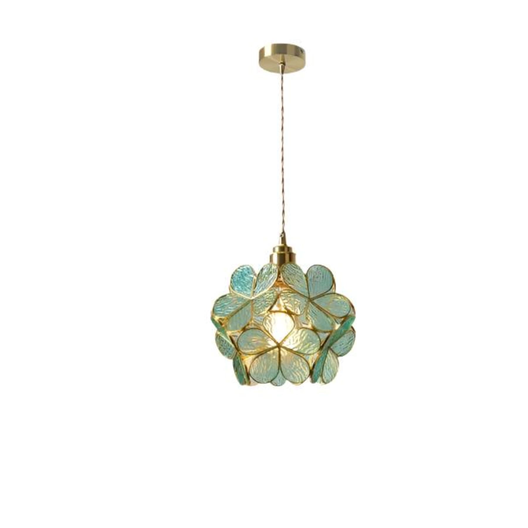 Retro Glass Pendant Light With Warm White Glow in Green — Greenwich Home & Living