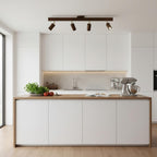 Modern Linear Walnut Wood Ceiling Light With Selectable Color Temperature — Greenwich Home & Living
