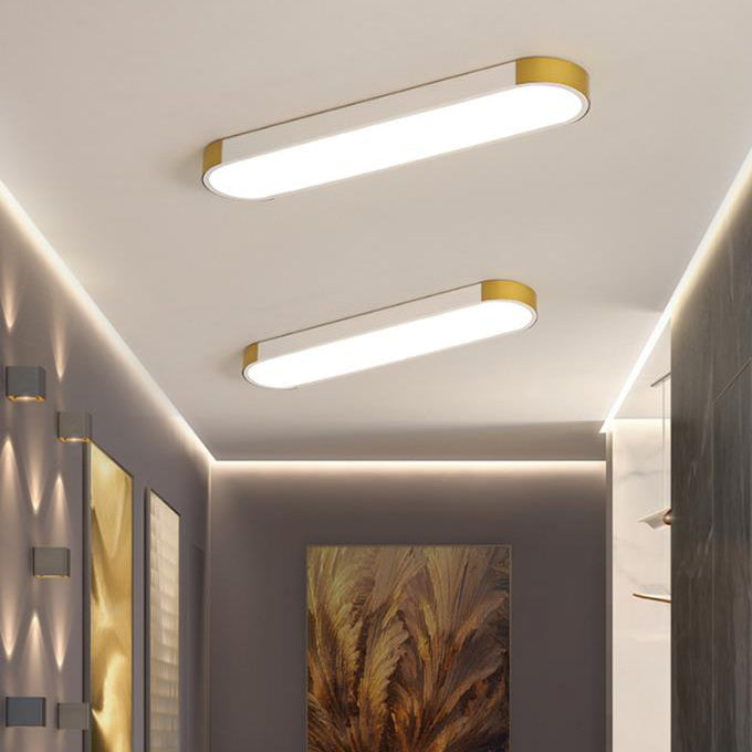 Modern Linear Metal Flush Mount Ceiling Light With Dimmable Remote — Greenwich Home & Living