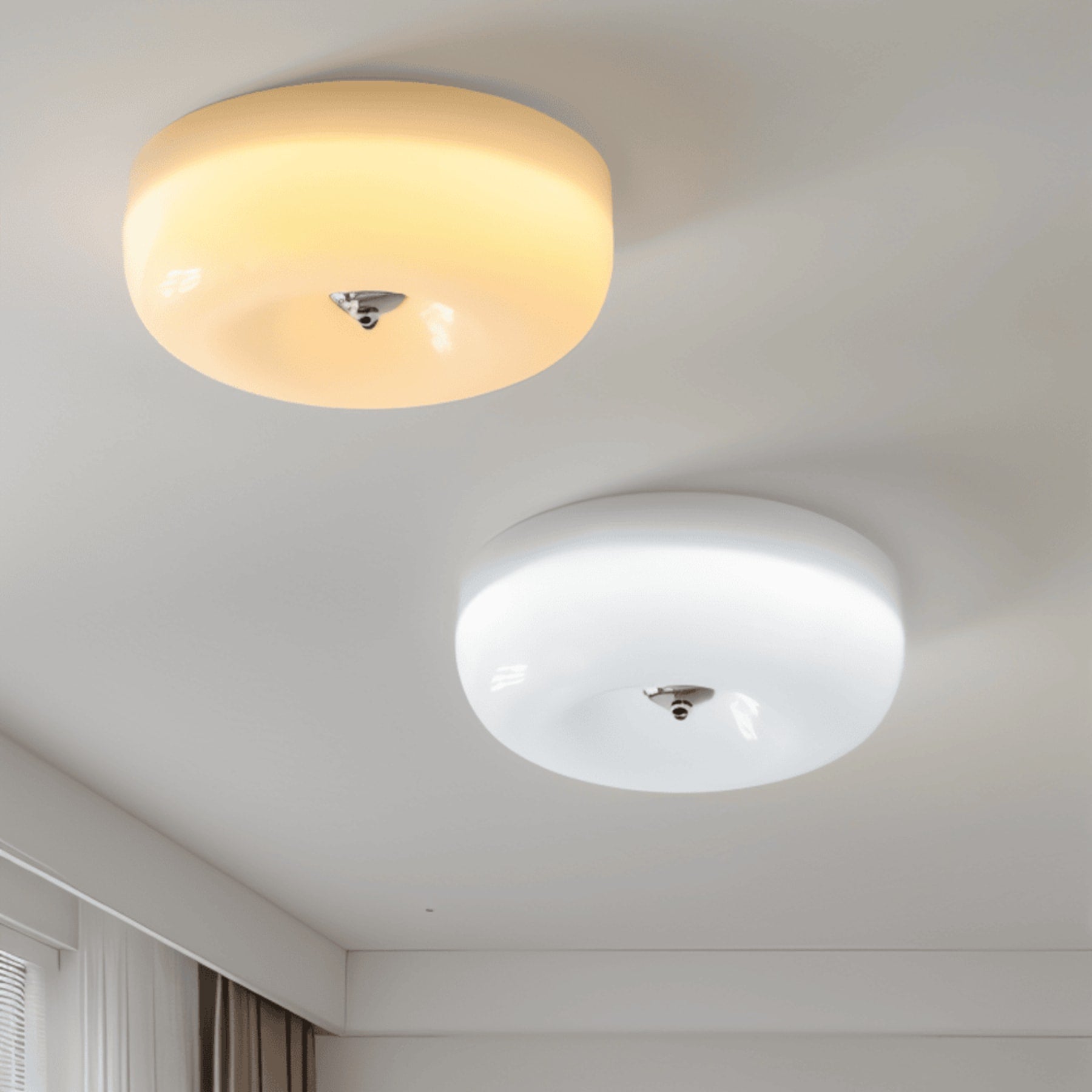 Retro Glass Flush Mount Ceiling Light With Selectable Color Temperature for Living Room — Greenwich Home & Living