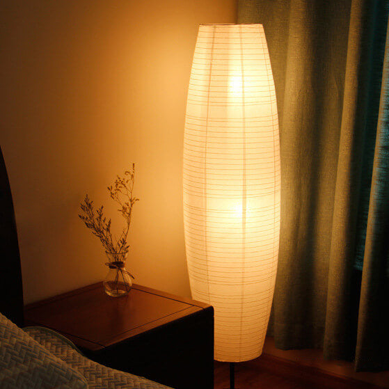 Modern Paper Floor Lamp With Three-Color Glow — Greenwich Home & Living