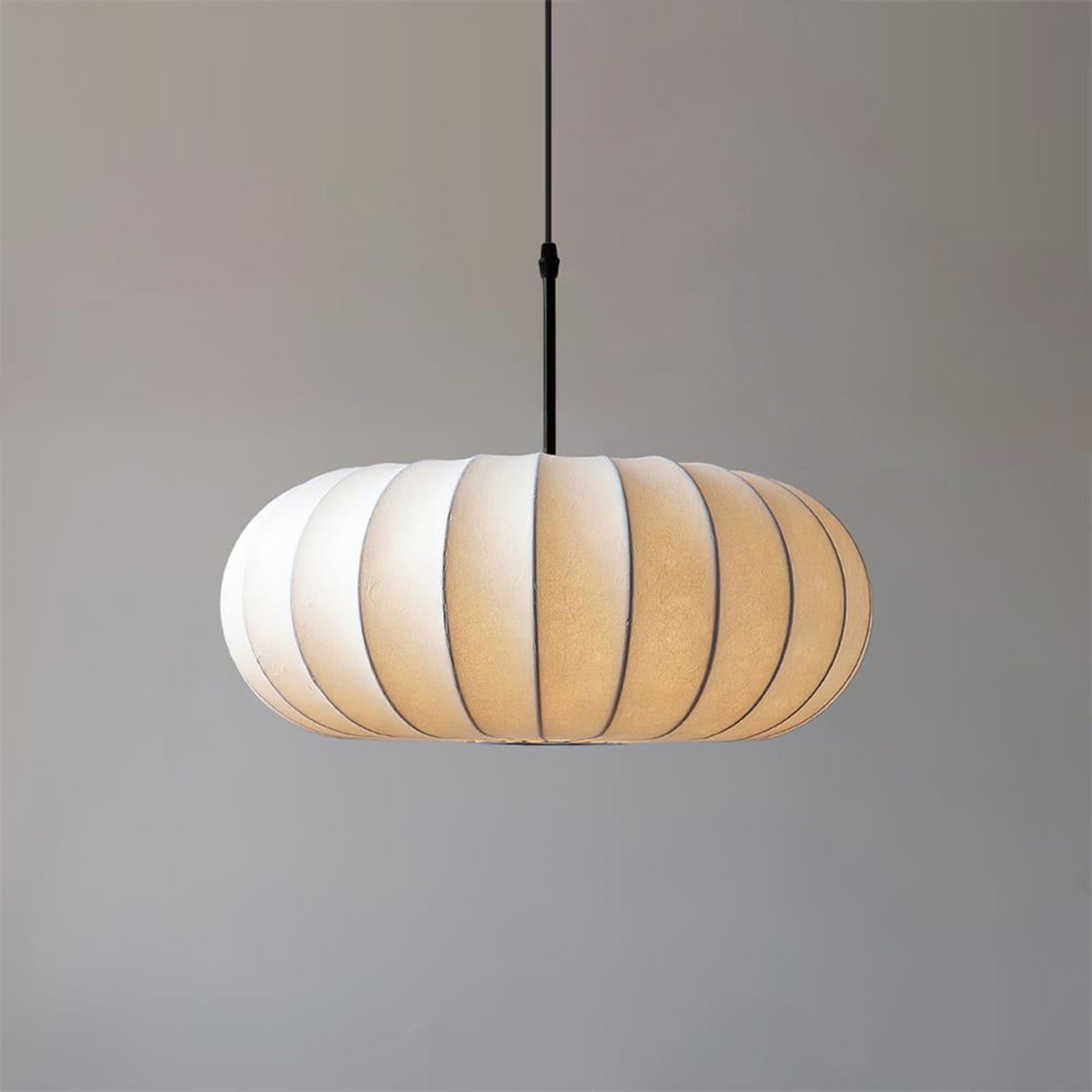 Modern Silk Fabric Pendant Light With Adjustable Color Temperature in Ø19.6" x 7.4" (Ø50 x 19 cm) — Greenwich Home & Living