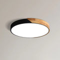 Scandinavian Wood Flush Mount Ceiling Light With Remote Dimming for Living Room in Black — Greenwich Home & Living