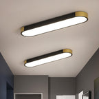 Modern Linear Metal Flush Mount Ceiling Light With Dimmable Remote — Greenwich Home & Living