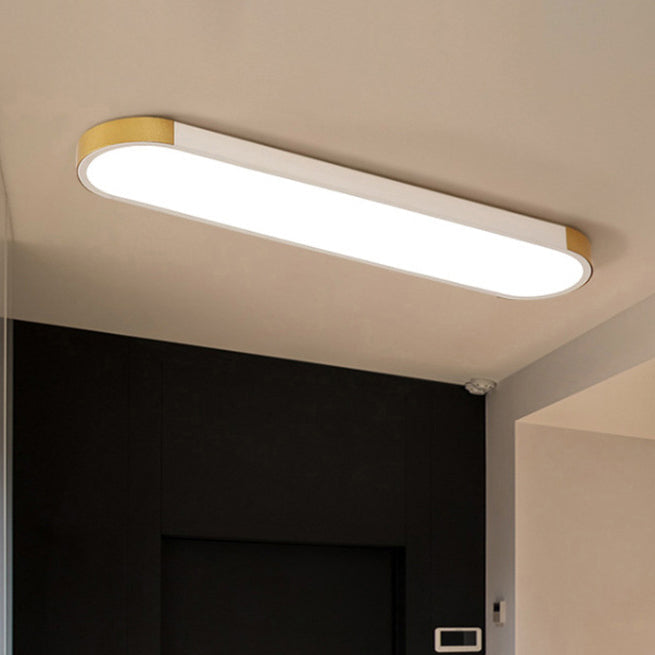 Modern Linear Metal Flush Mount Ceiling Light With Dimmable Remote — Greenwich Home & Living