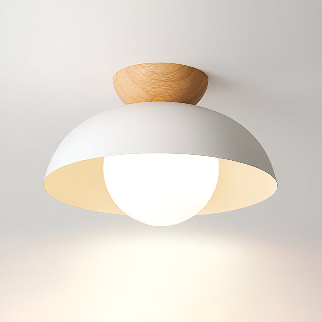 Contemporary Metal Bowl Ceiling Light for Living Room and Bedroom in White — Greenwich Home & Living