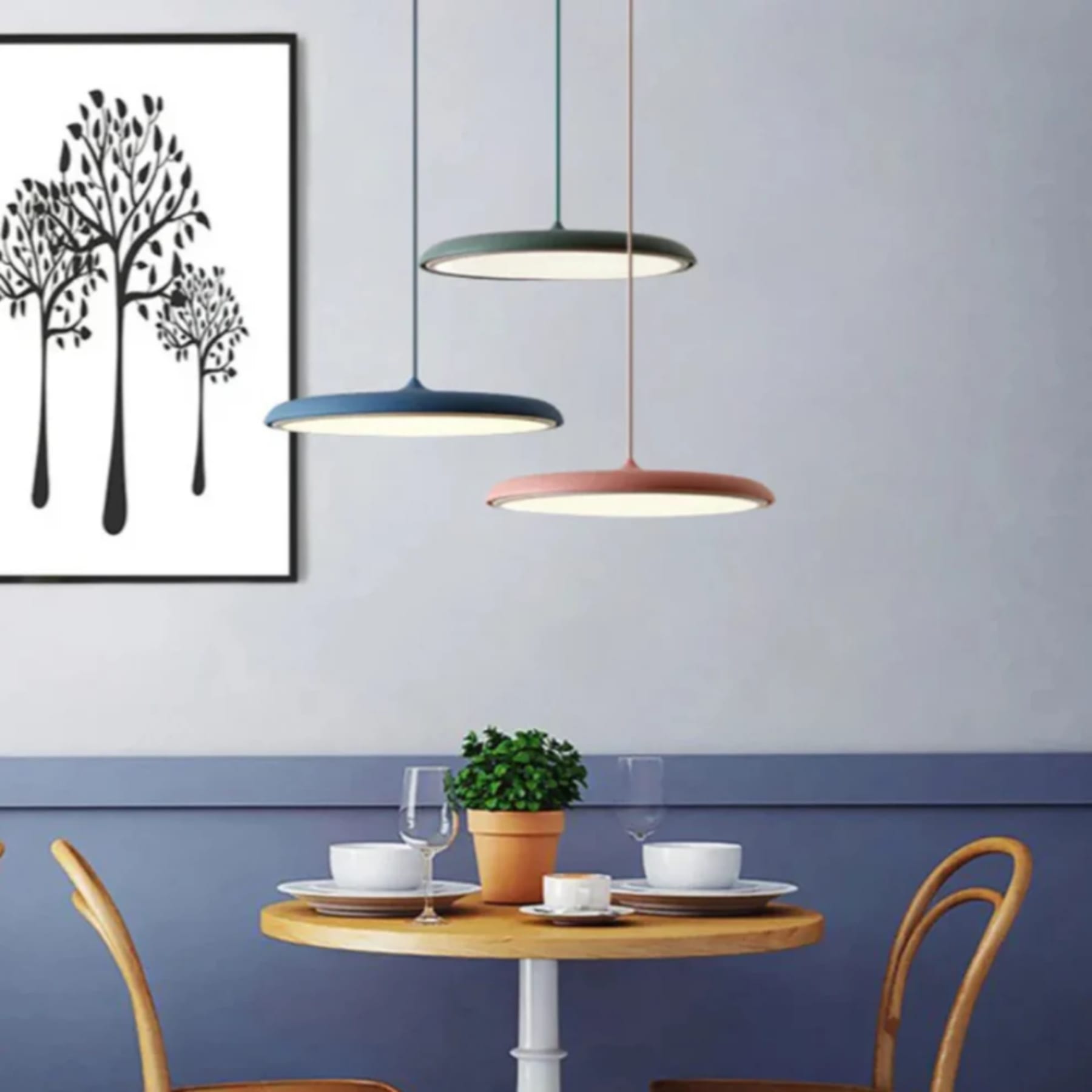 Minimalist Ironwork Pendant Light With Warm White Glow for Dining Room — Greenwich Home & Living