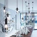 Modern Glass Pendant Light With Warm White Glow for Dining Room — Greenwich Home & Living