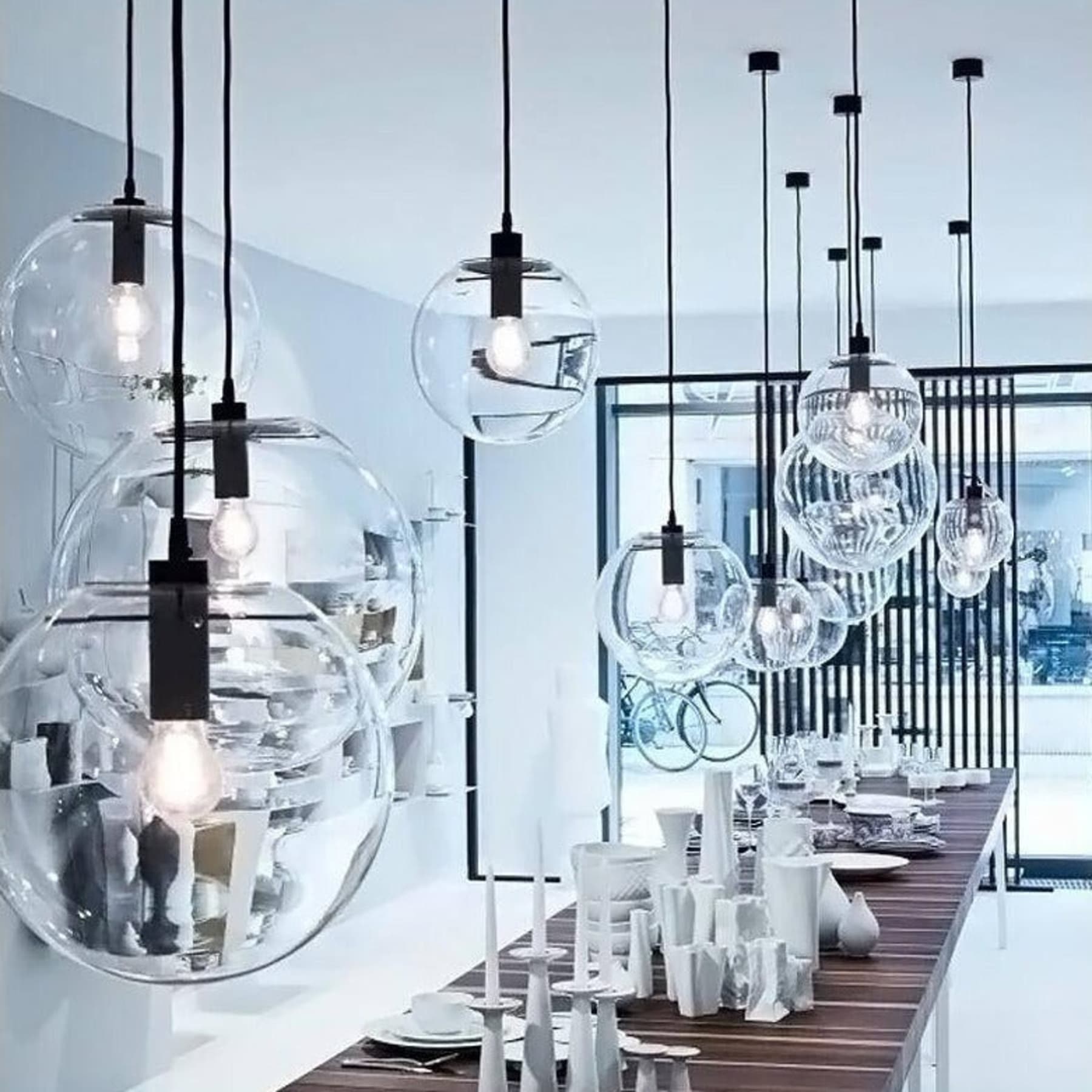 Modern Glass Pendant Light With Warm White Glow for Dining Room — Greenwich Home & Living