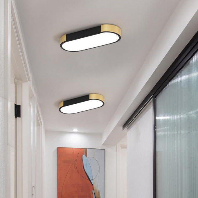 Modern Linear Metal Flush Mount Ceiling Light With Dimmable Remote in Black — Greenwich Home & Living