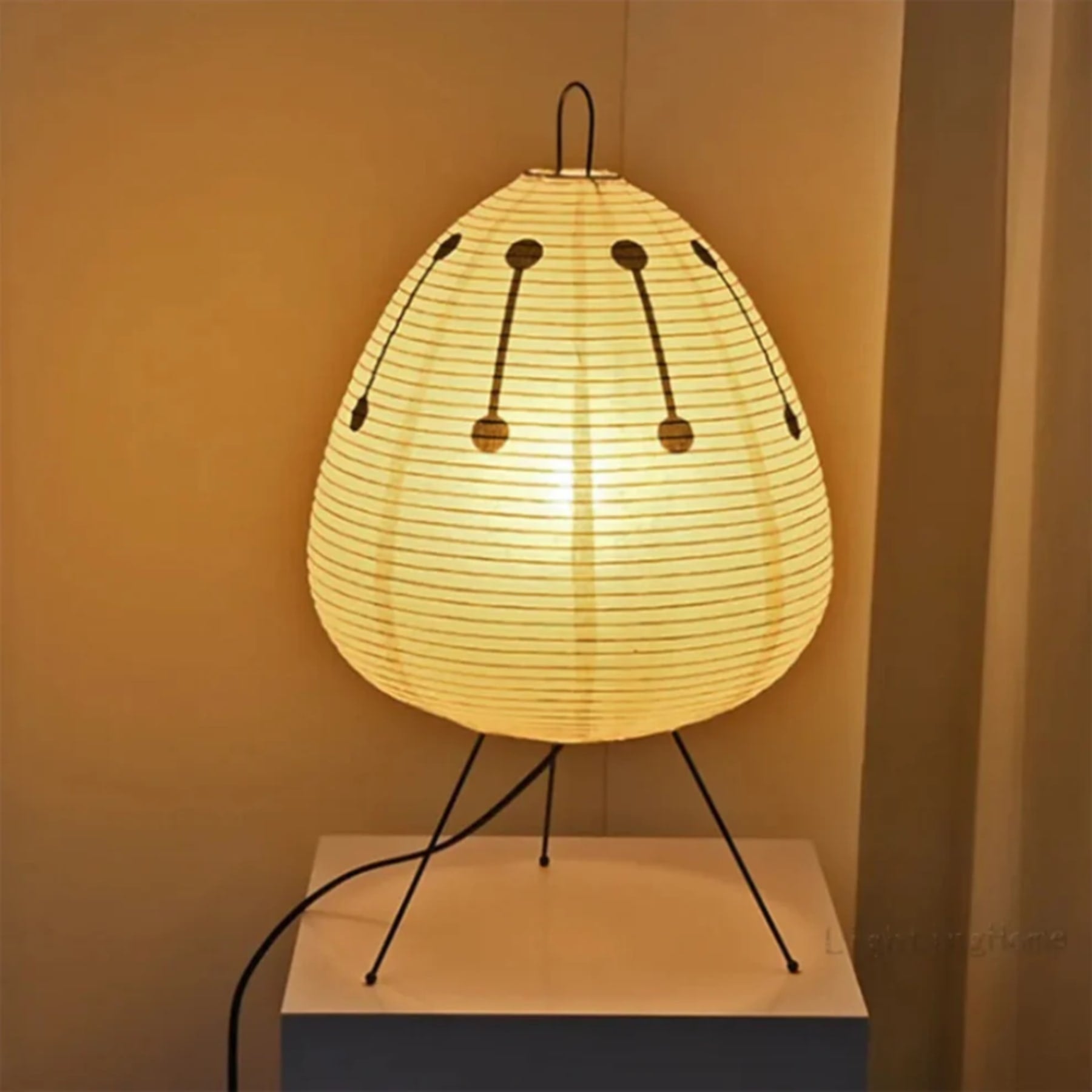 Minimalist Rice Paper Floor Lamp With Tri-Color Light for Living Room — Greenwich Home & Living