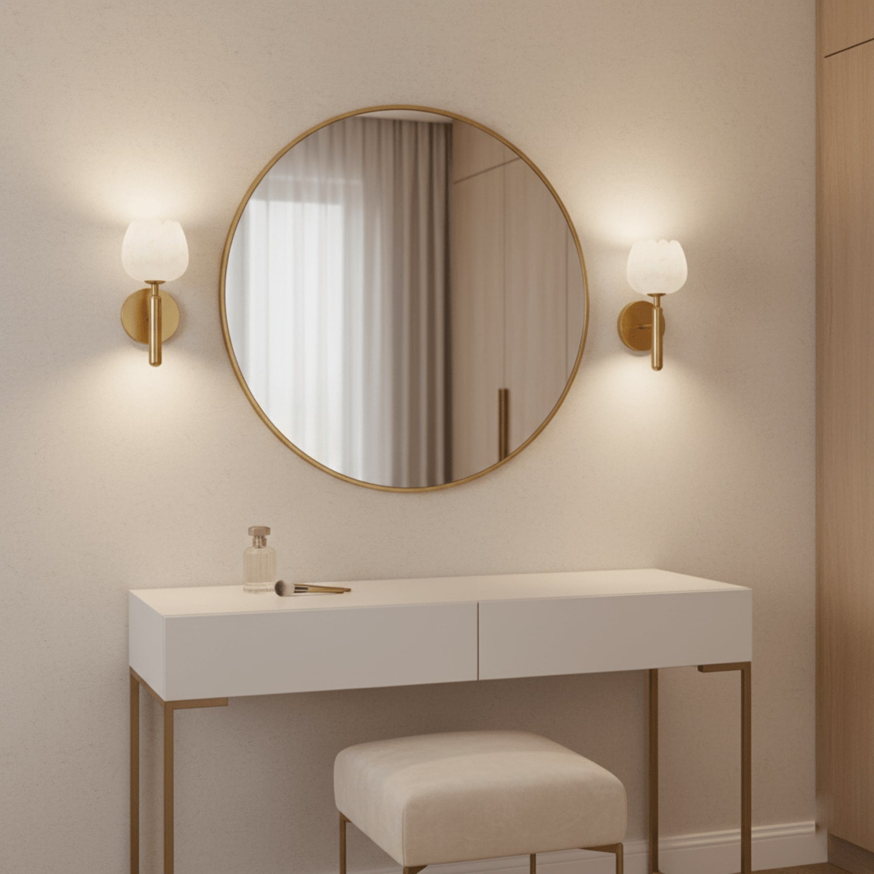 Contemporary Iron and Glass Wall Light With Dual Color Temperature — Greenwich Home & Living