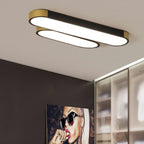 Modern Linear Metal Flush Mount Ceiling Light With Dimmable Remote — Greenwich Home & Living