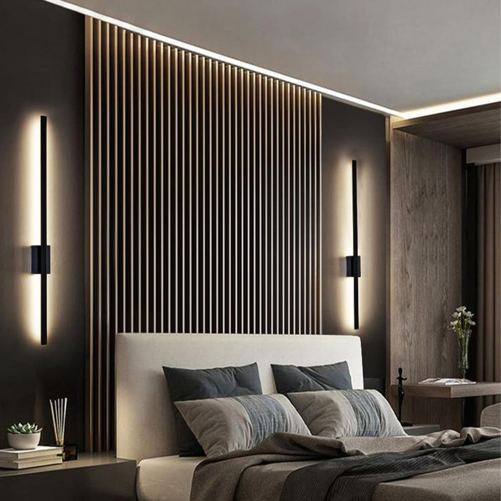 Minimalist Iron Linear Wall Light With Integrated LED for Living Room — Greenwich Home & Living