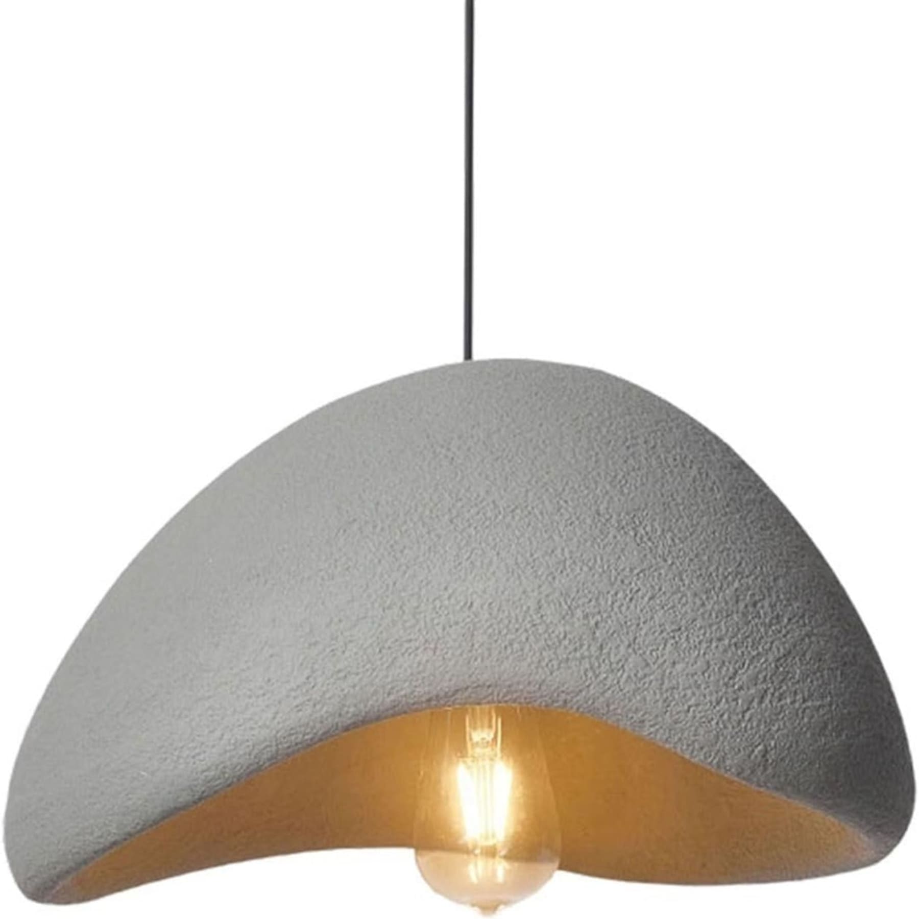 Minimalist Resin Pendant Light With Selectable Light Colors for Living Room in Gray — Greenwich Home & Living