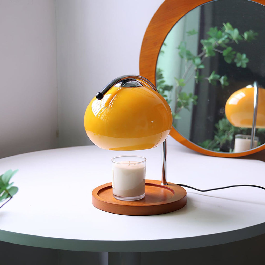 Retro Iron and Solid Wood Table Lamp for Living Room and Bedroom in Yellow — Greenwich Home & Living