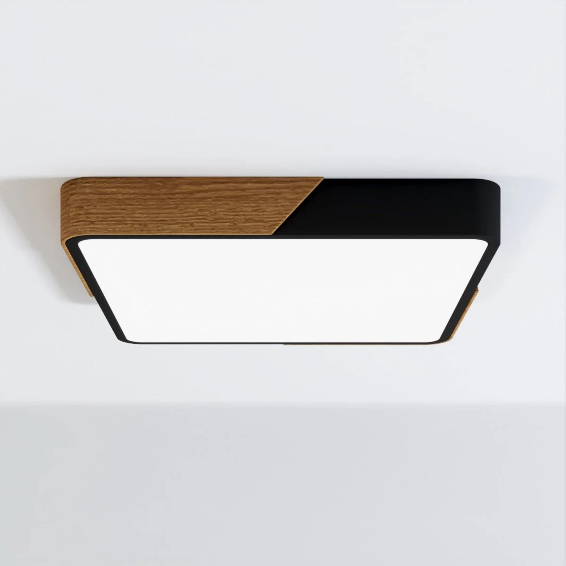 Minimalist Wood Flush Mount Ceiling Light With Stepless Dimming — Greenwich Home & Living