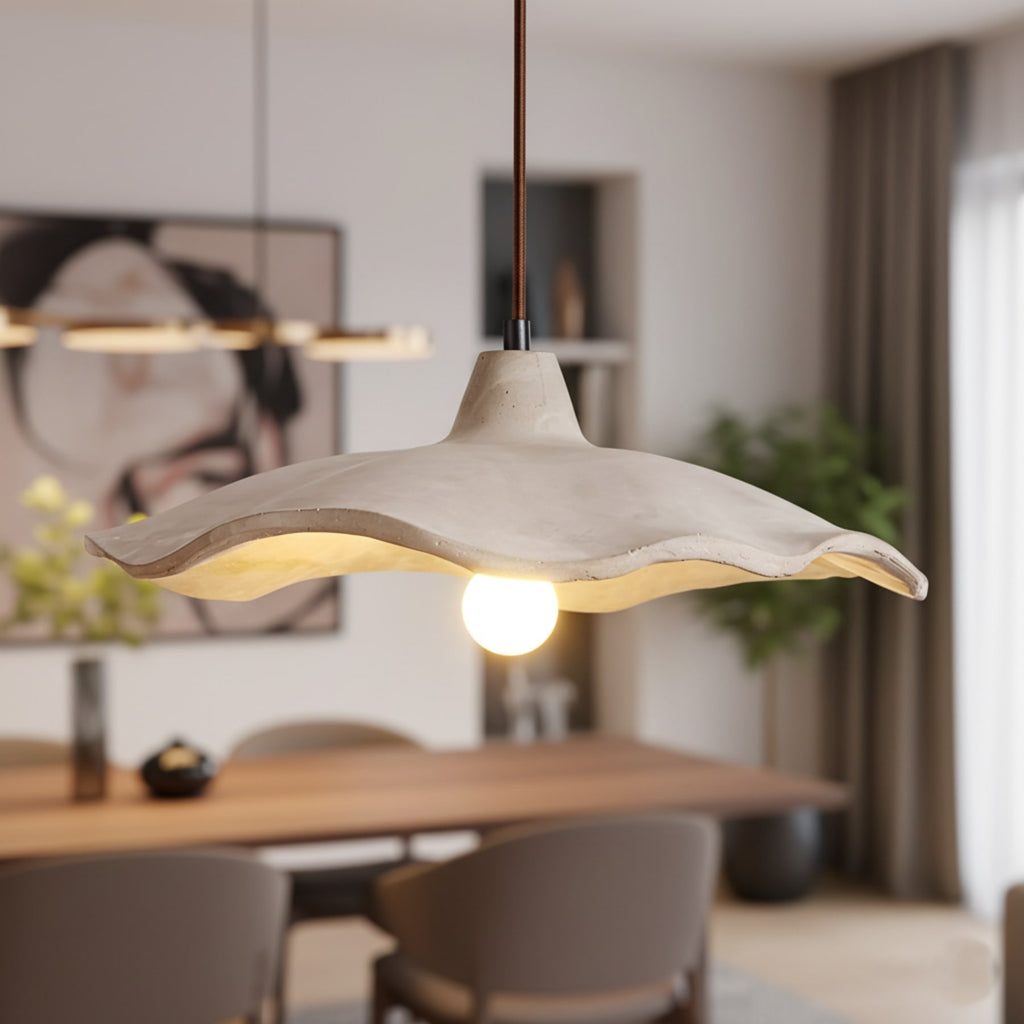 Minimalist Concrete Pendant Light With Warm White LED for Dining Room — Greenwich Home & Living