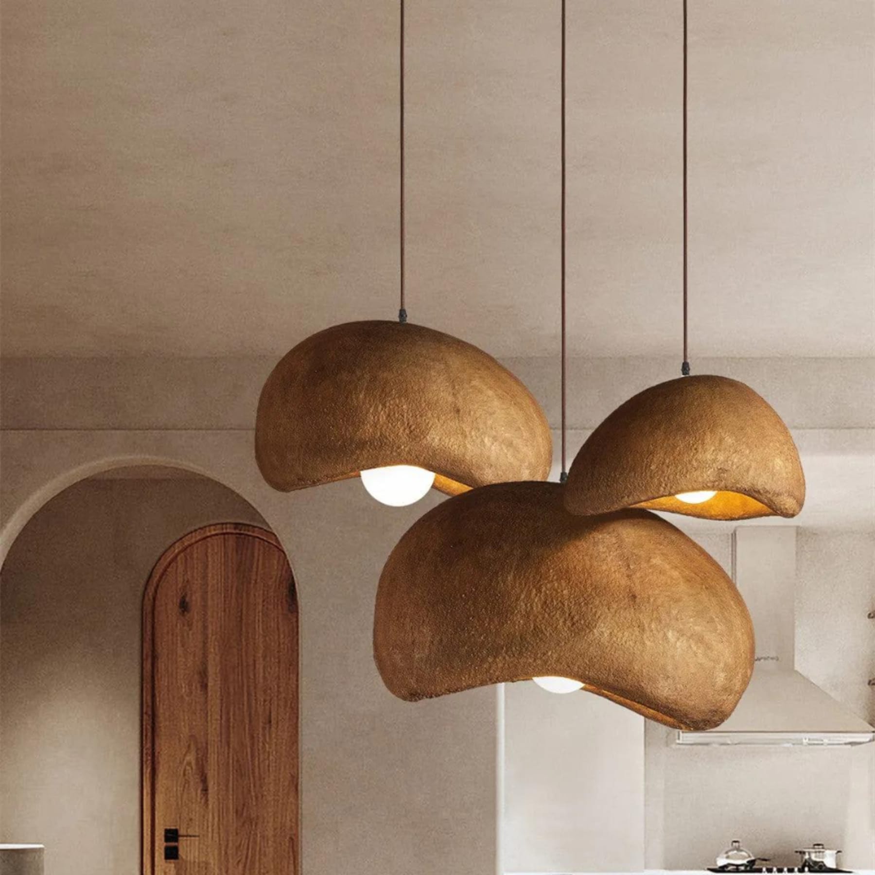 Rustic Resin Pendant Light With Tri-Color Light for Dining Room — Greenwich Home & Living