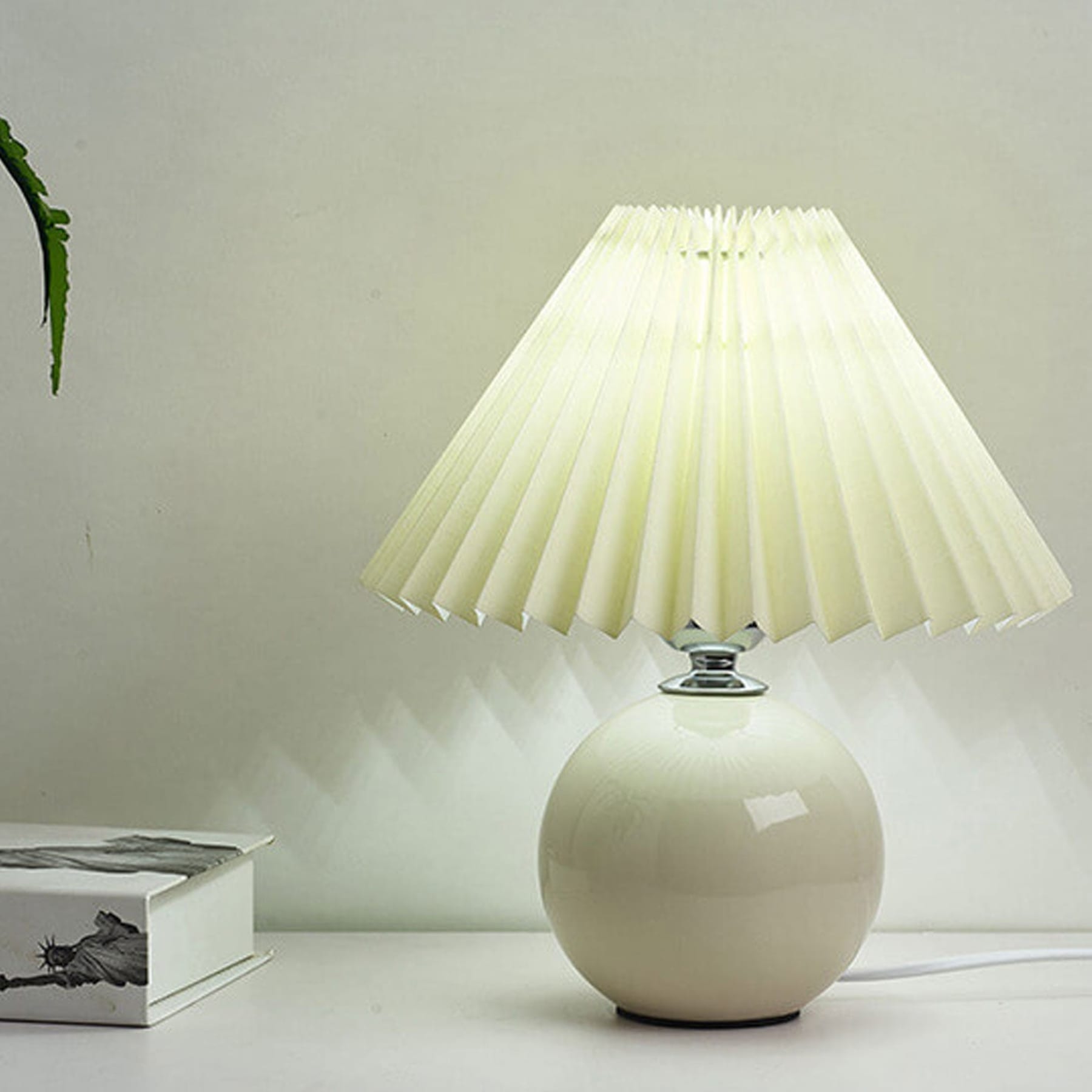 Contemporary Ceramic Table Lamp With Fabric Shade for Living Room — Greenwich Home & Living