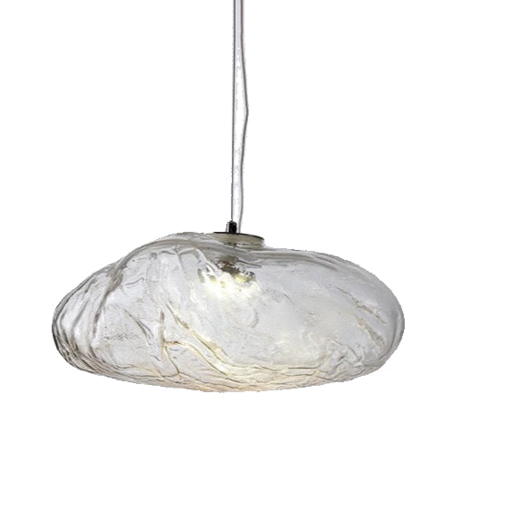 Contemporary Glass Pendant Light With Warm White Glow for Living & Dining Rooms in White — Greenwich Home & Living