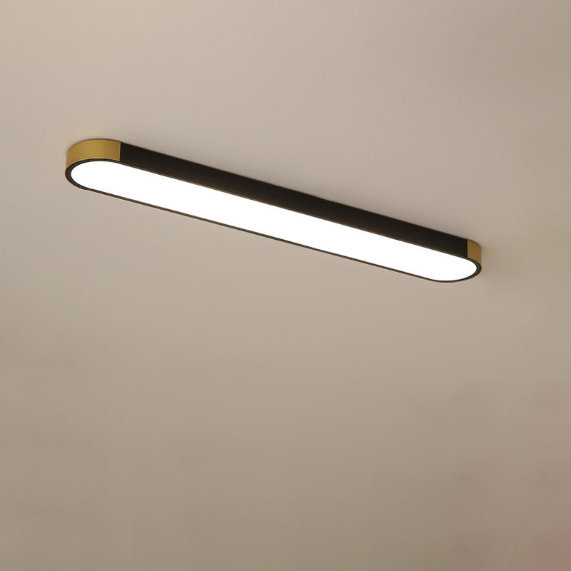 Modern Linear Metal Flush Mount Ceiling Light With Dimmable Remote — Greenwich Home & Living