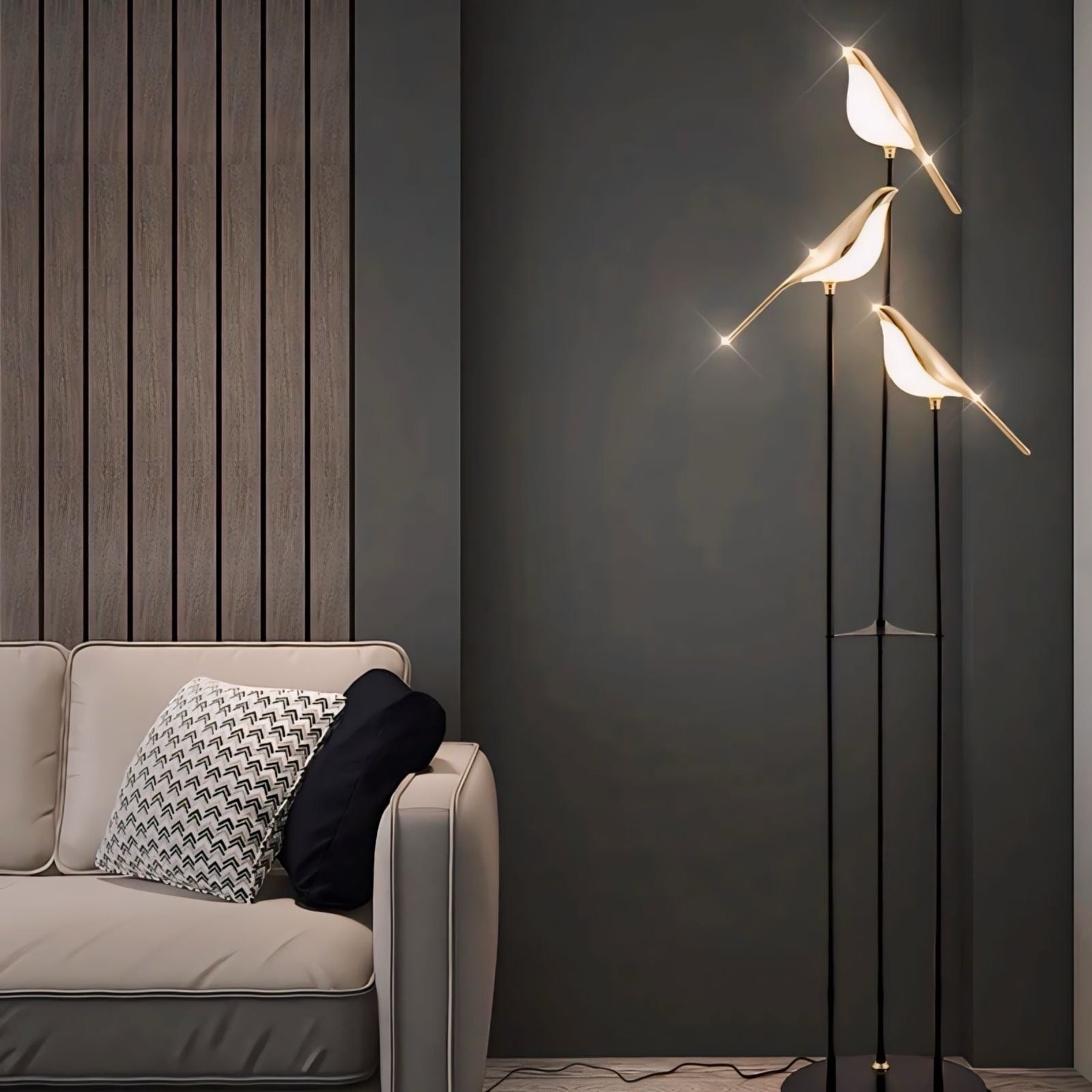 Contemporary Metal Floor Lamp With Adjustable Color Temperature for Living Room — Greenwich Home & Living