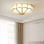 Traditional Brass and Glass Flush Mount Ceiling Light for Living Room — Greenwich Home & Living