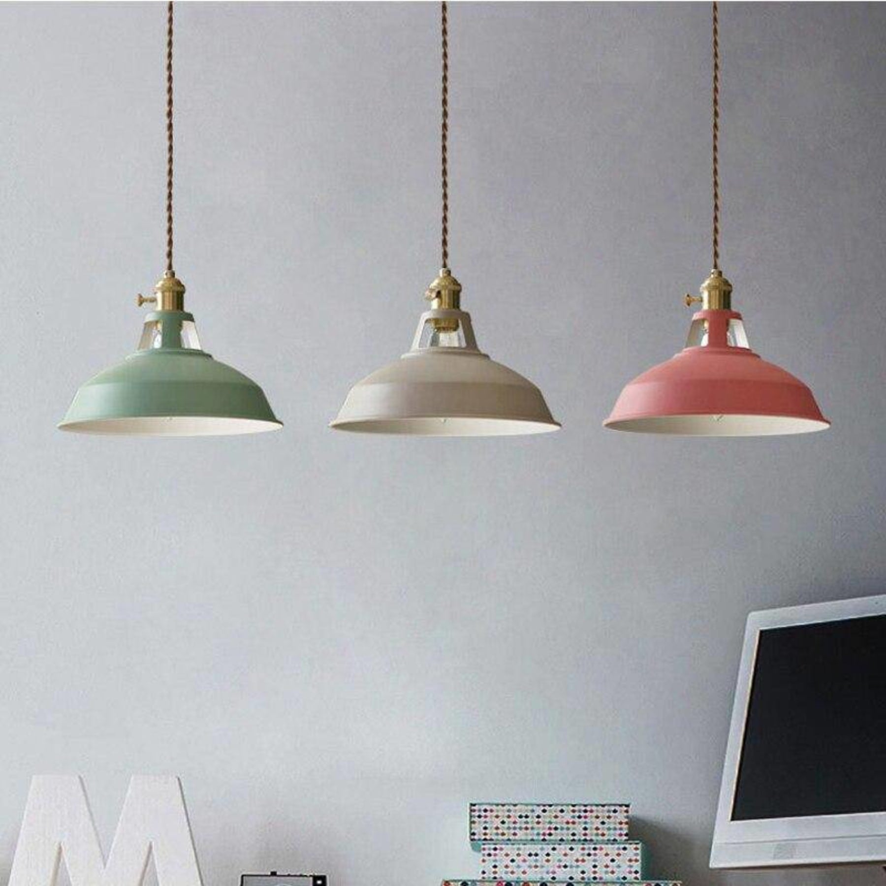 Industrial Metal Pendant Light With Warm Glow for Kitchen and Dining Room — Greenwich Home & Living