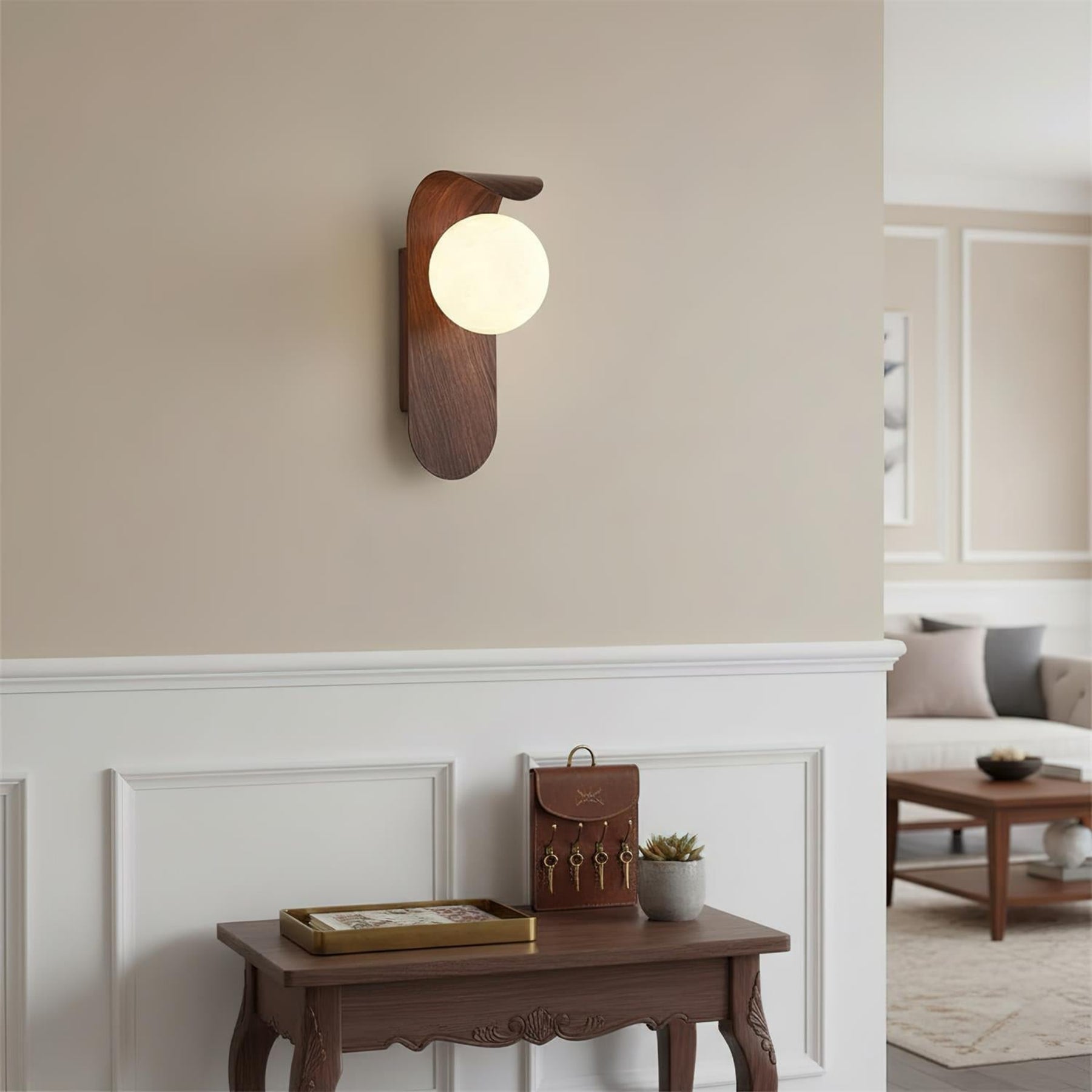 Minimalist Wood Wall Light With Tri-Color Changing Glow — Greenwich Home & Living