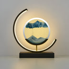 Contemporary Matte Metal Table Lamp With Tri-Color Light in Blue — Greenwich Home & Living
