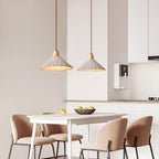 Rustic Wood and Concrete-Look Pendant Light With Warm White Glow for Dining Room — Greenwich Home & Living