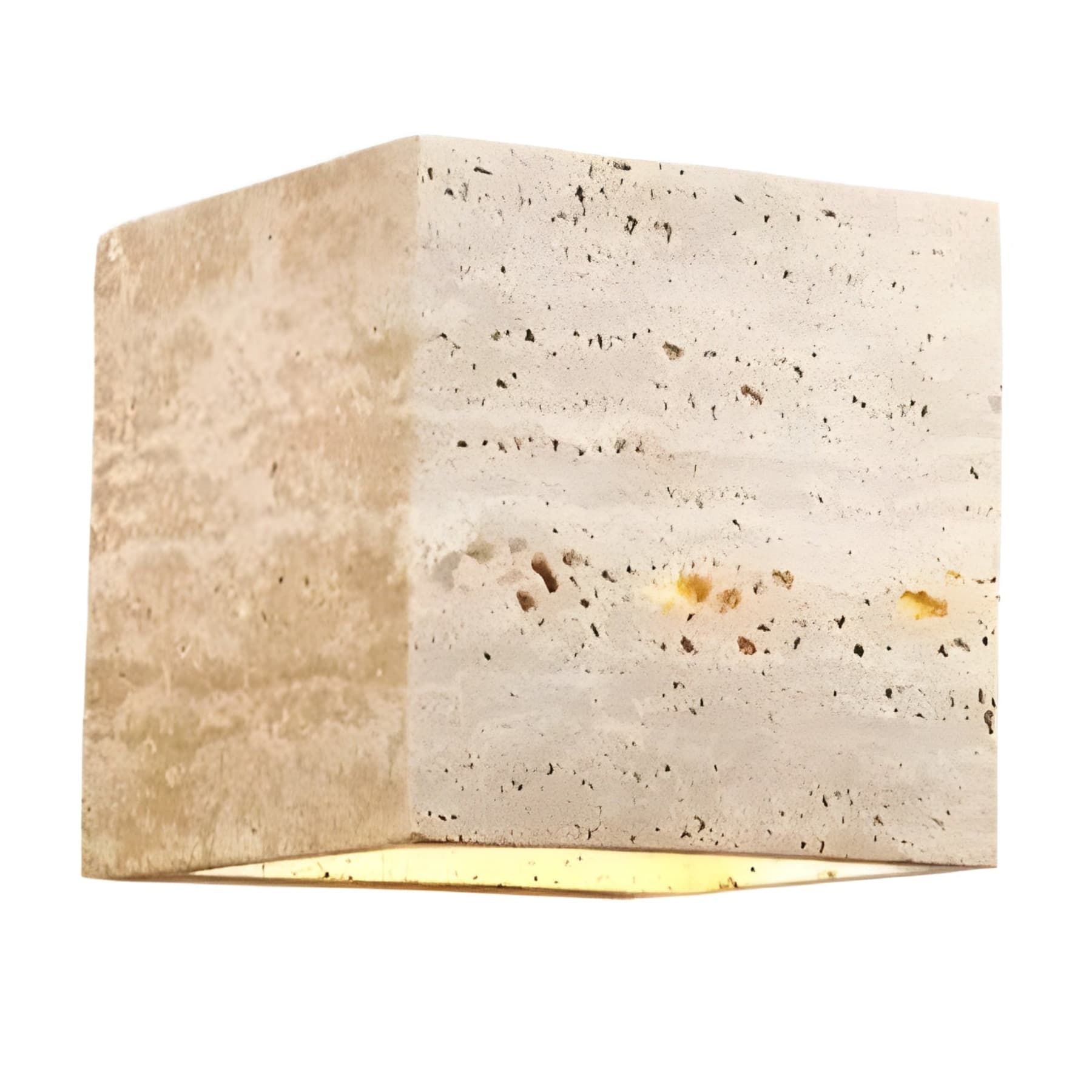 Minimalist Travertine Stone Square Wall Light With Warm LED Glow — Greenwich Home & Living