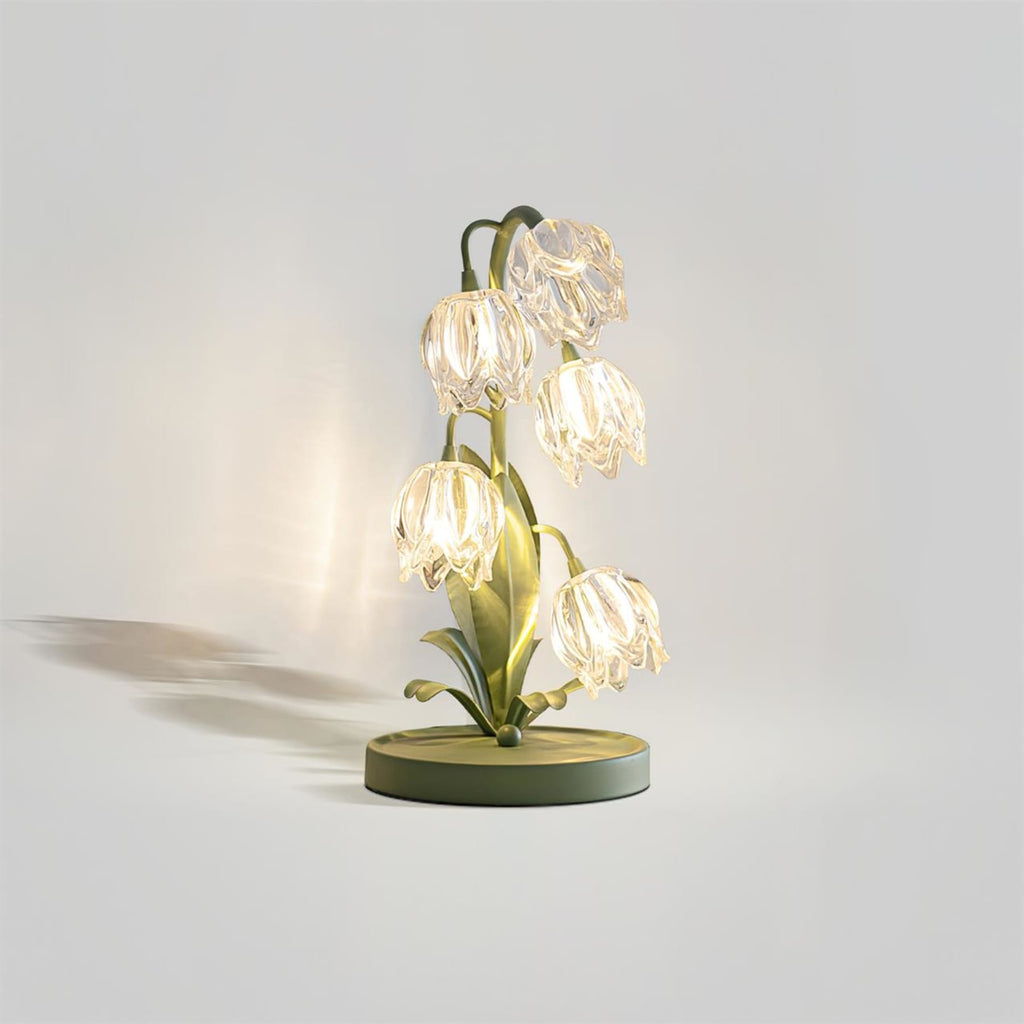 Contemporary Glass Table Lamp With USB Power for Living Room and Bedroom in Green — Greenwich Home & Living