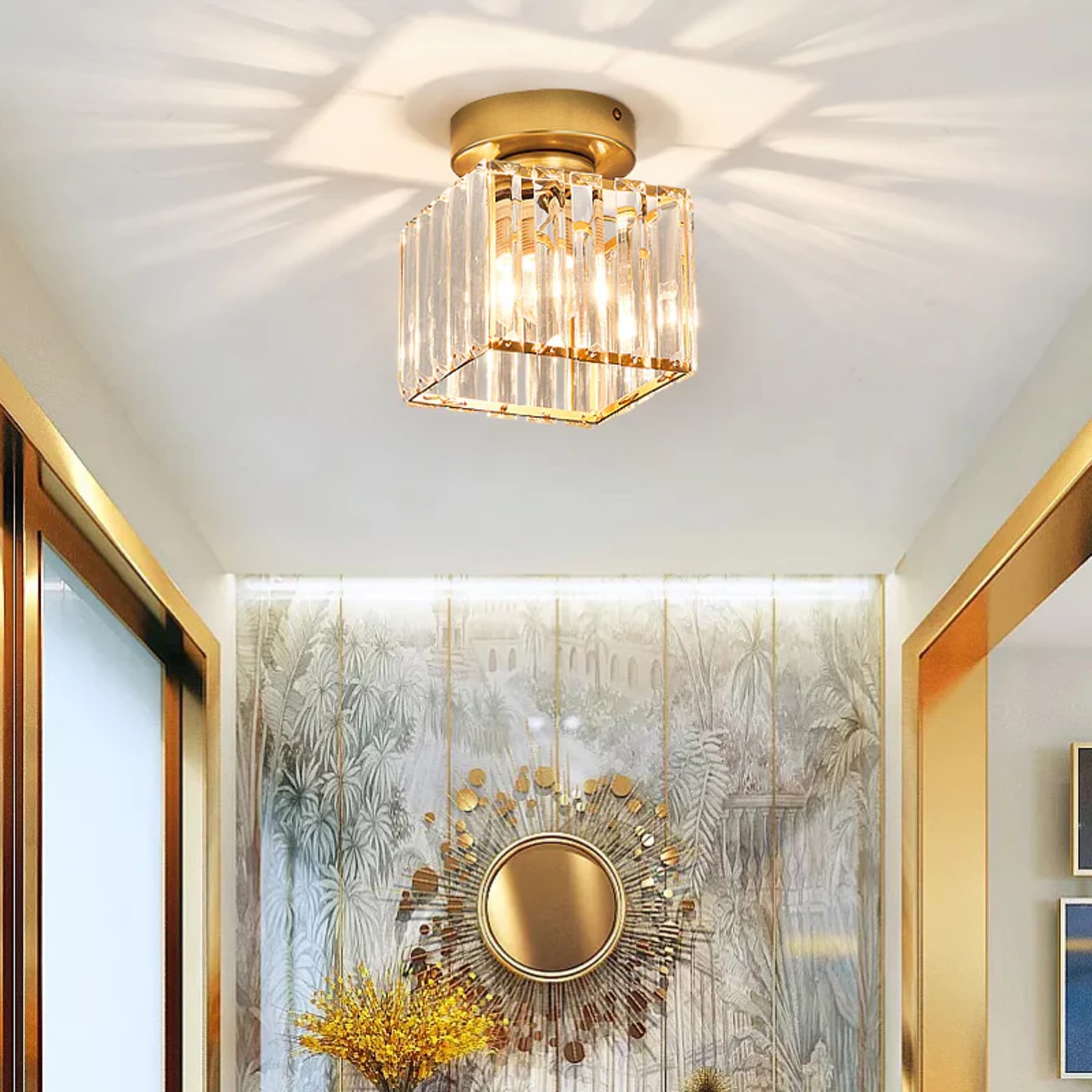 Classic Acrylic Semi-Flush Mount Ceiling Light for Hallway and Bedroom — Greenwich Home & Living