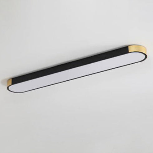 Modern Linear Metal Flush Mount Ceiling Light With Dimmable Remote — Greenwich Home & Living