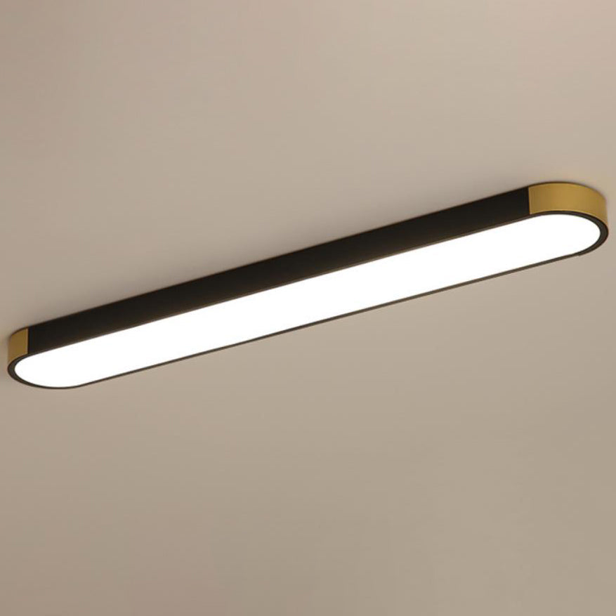 Modern Linear Metal Flush Mount Ceiling Light With Dimmable Remote — Greenwich Home & Living