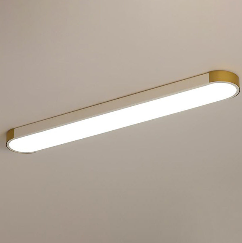 Modern Linear Metal Flush Mount Ceiling Light With Dimmable Remote — Greenwich Home & Living