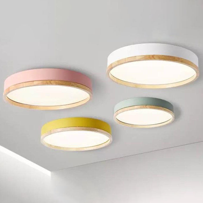 Scandinavian Wood Flush Mount Ceiling Light for Living Room — Greenwich Home & Living
