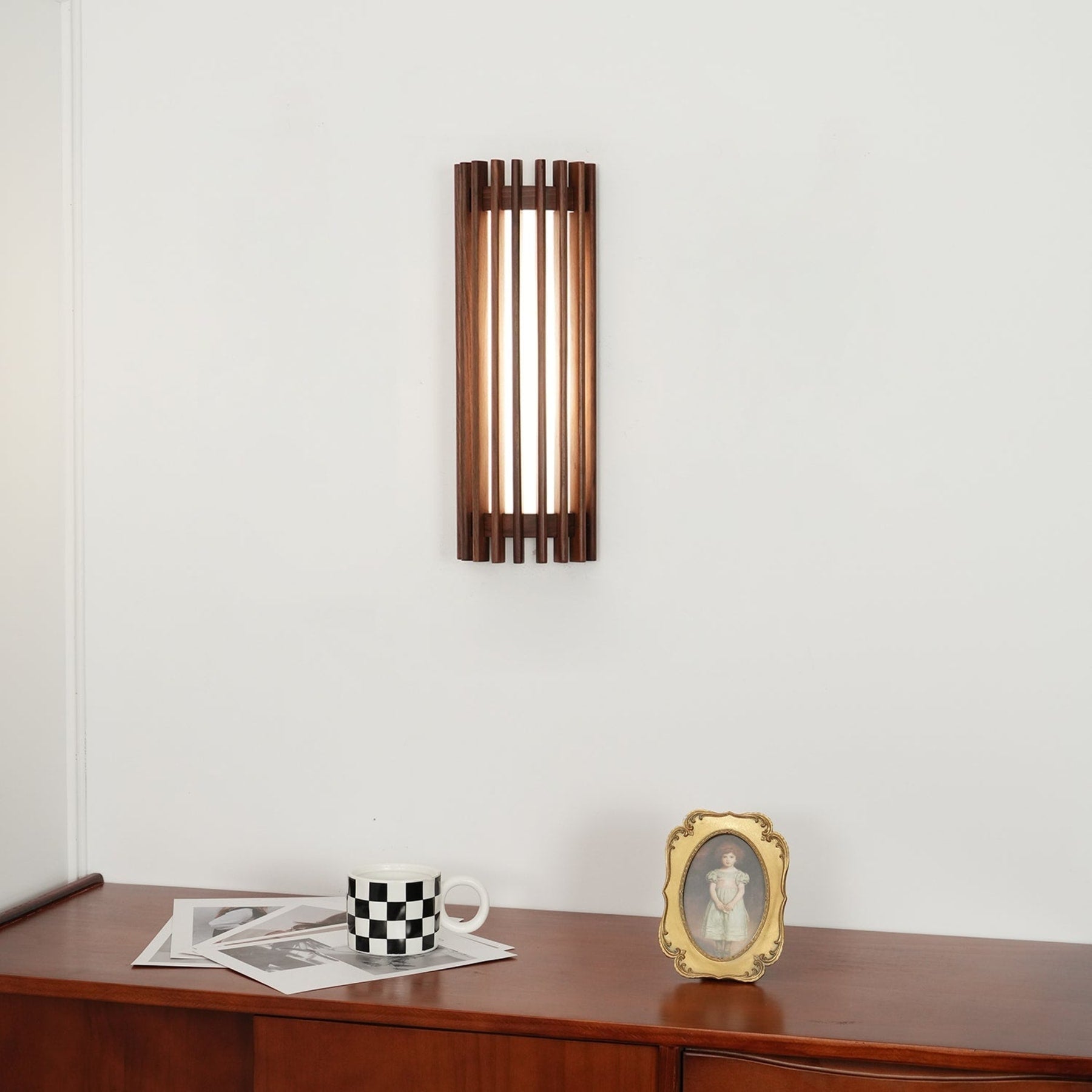 Contemporary Acrylic and Wood Wall Light With Tri-Color Lighting — Greenwich Home & Living