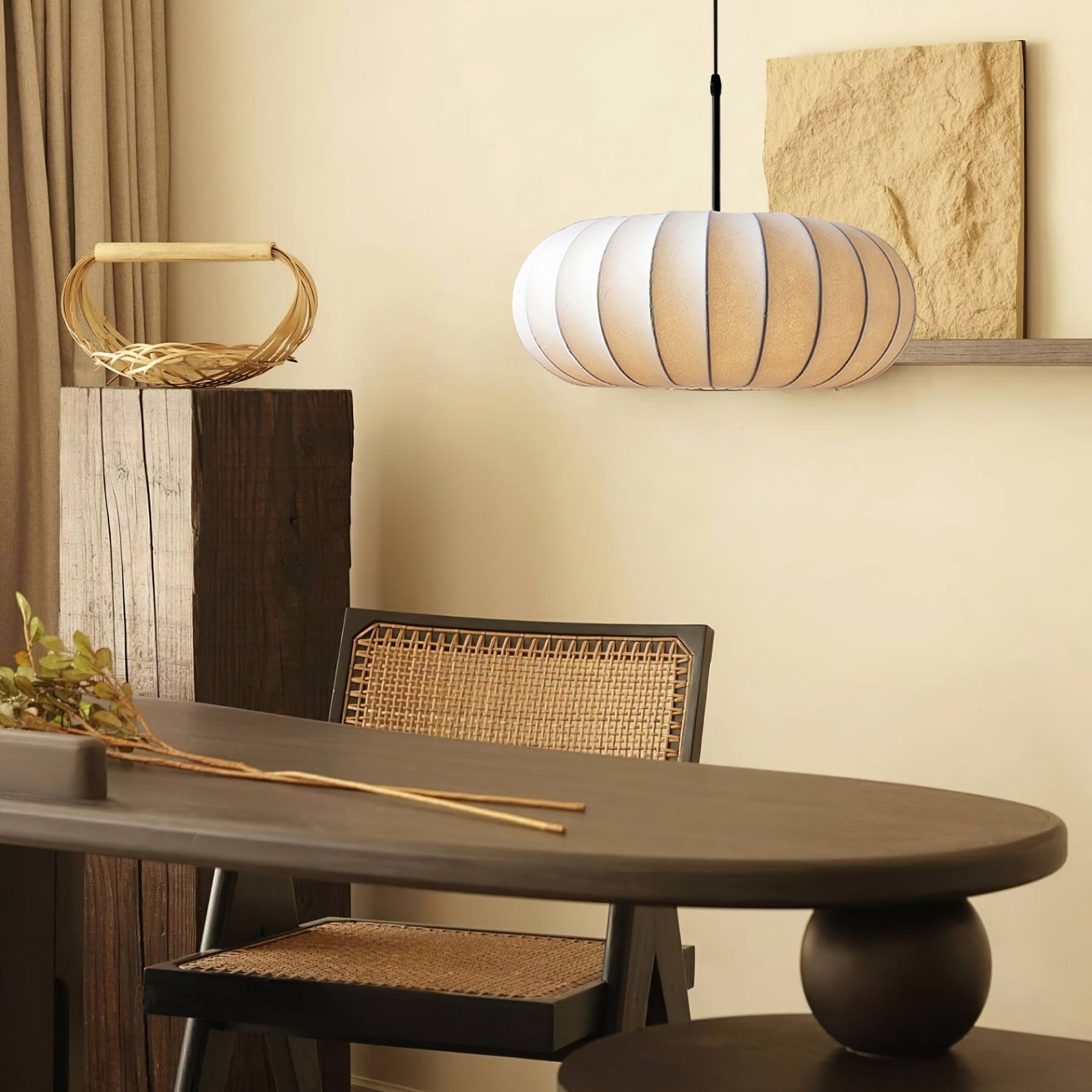 Modern Silk Fabric Pendant Light With Adjustable Color Temperature — Greenwich Home & Living