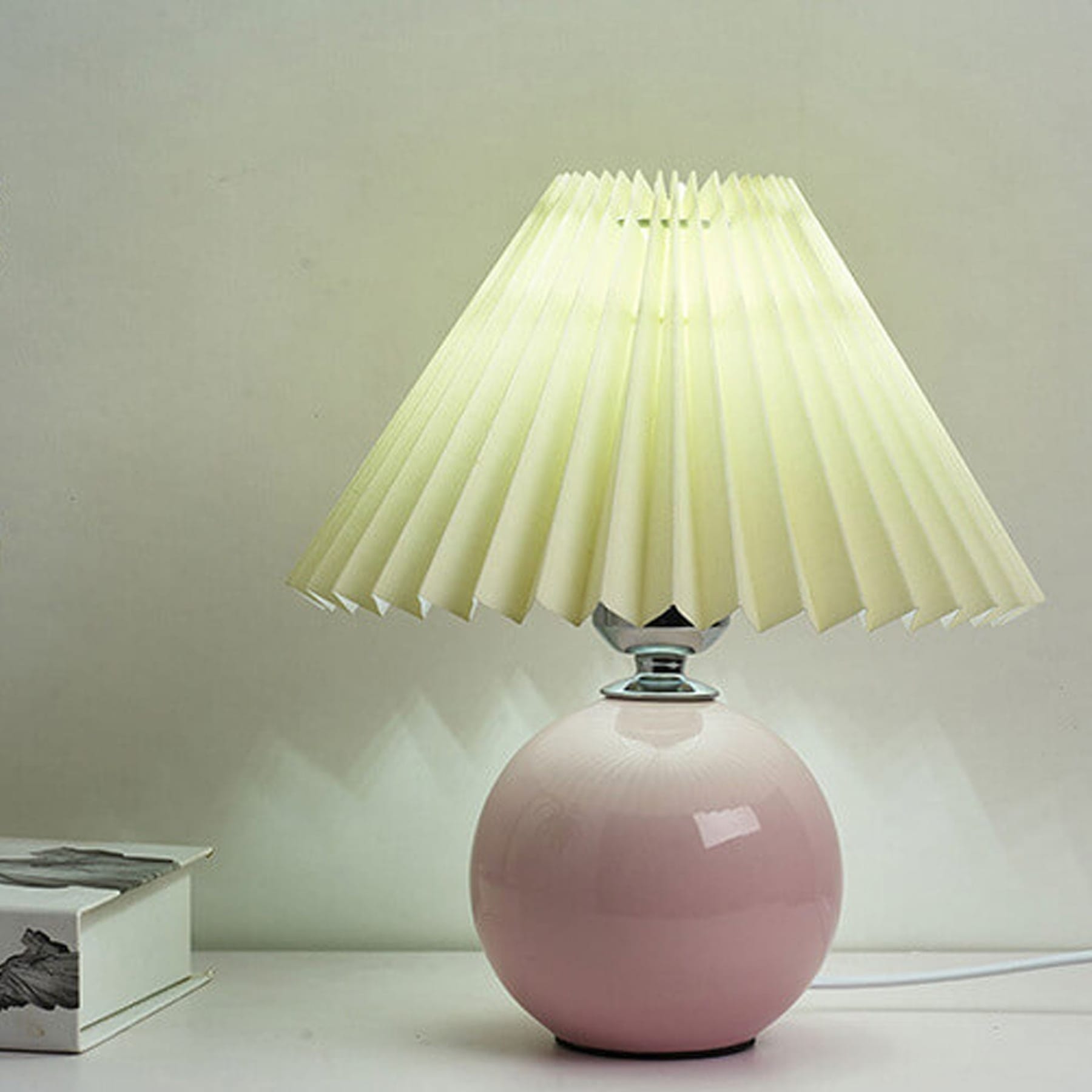Contemporary Ceramic Table Lamp With Fabric Shade for Living Room — Greenwich Home & Living