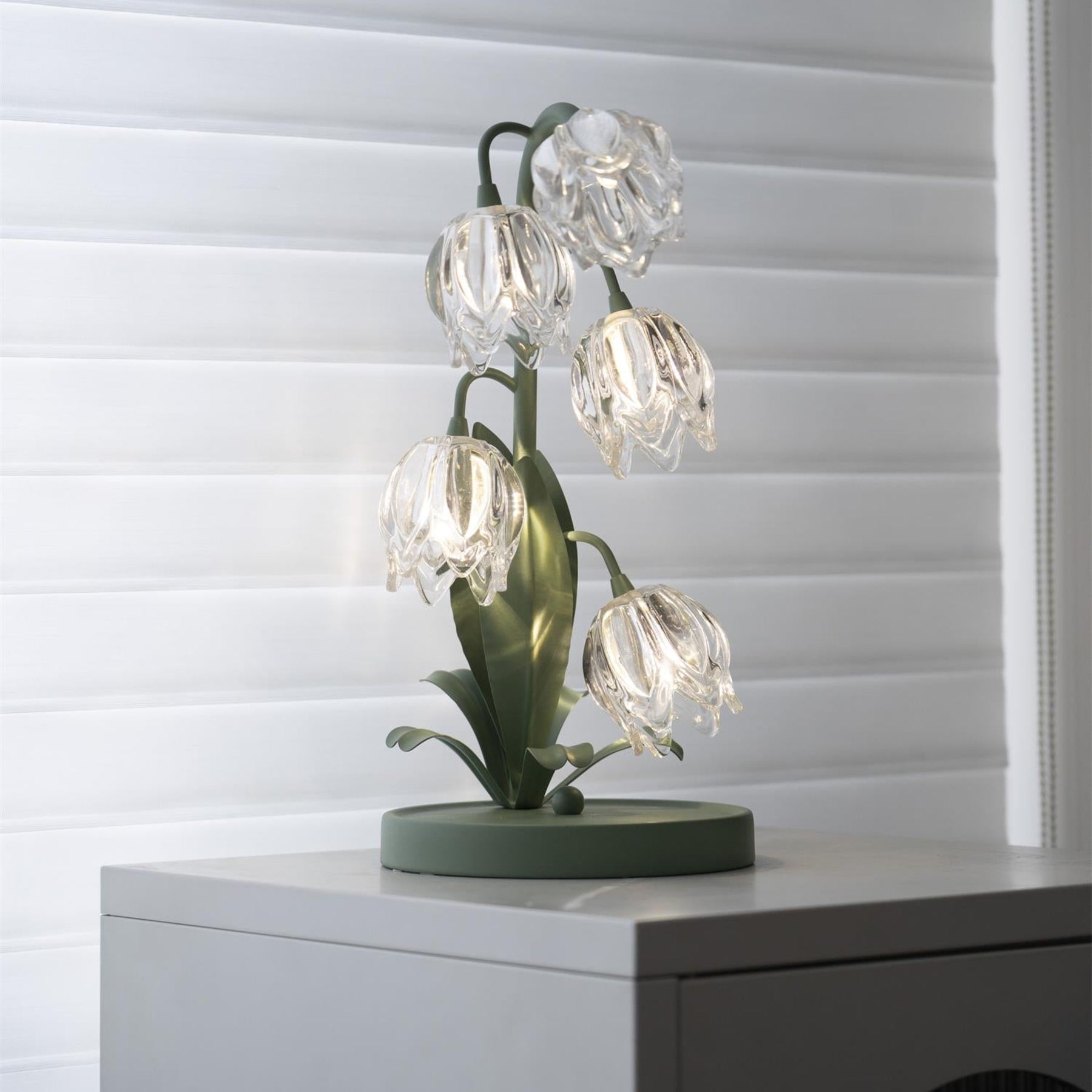 Contemporary Glass Table Lamp With USB Power for Living Room and Bedroom — Greenwich Home & Living