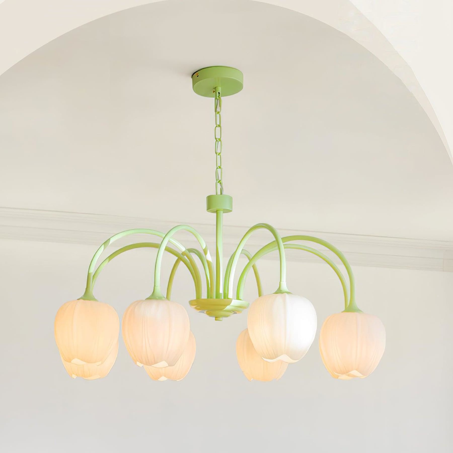 Retro Metal and Glass Chandelier With Selectable Color Light for Living and Dining Rooms — Greenwich Home & Living