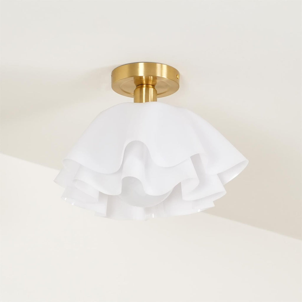 Contemporary Copper and Acrylic Flush Mount Ceiling Light With Tri-Color Dimming — Greenwich Home & Living