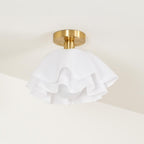 Contemporary Copper and Acrylic Flush Mount Ceiling Light With Tri-Color Dimming — Greenwich Home & Living