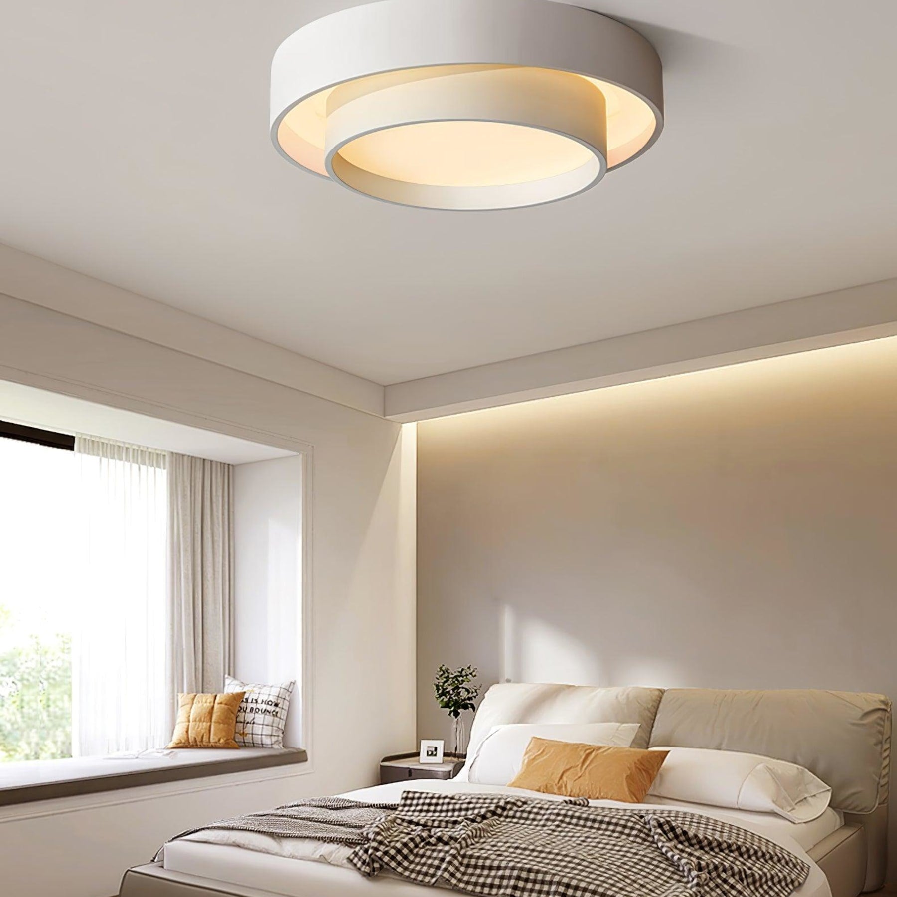 Minimalist Metal Flush Mount Ceiling Light With Bright Daylight LED — Greenwich Home & Living
